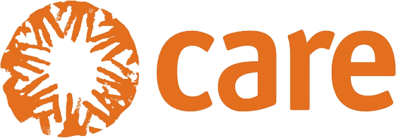 Ein Logo für ein Unternehmen namens Care mit einer orangefarbenen Sonne