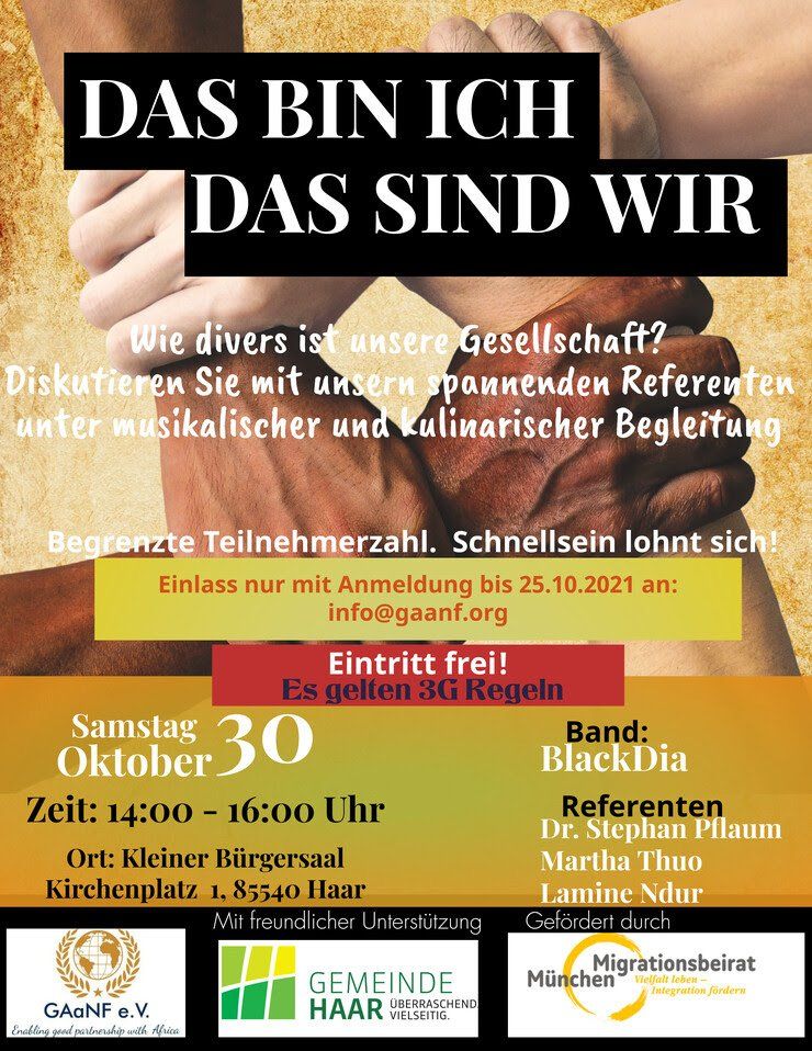 A poster for das bin ich das sind wir shows two people holding hands