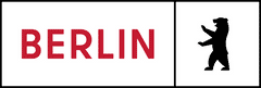 A logo for berlin with a black bear on it