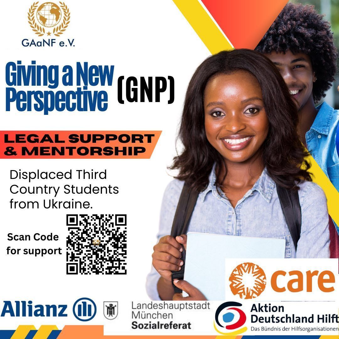 An advertisement for legal support and mentorship for displaced third country students from ukraine