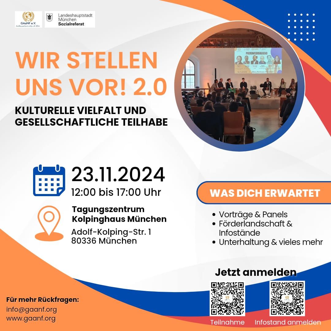 A poster for a event called wir stellen uns vor 2.0