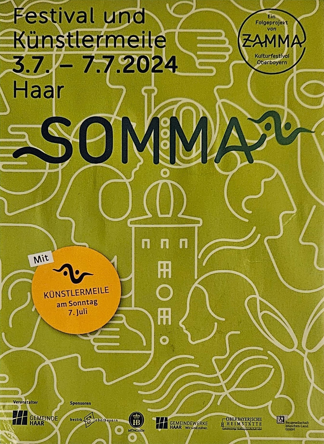 A green poster for a festival called sommar