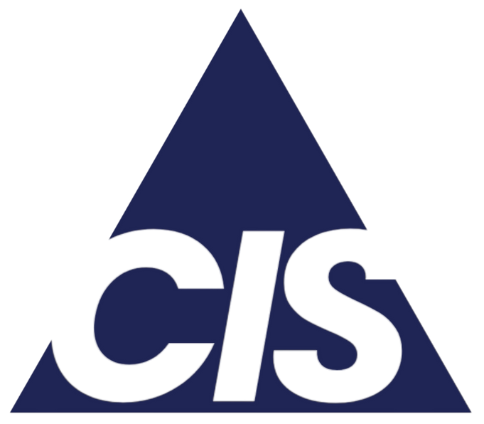 Blue triangle logo with white “CIS” lettering