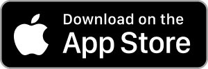 Apple App Store download badge on black background with white Apple logo and text