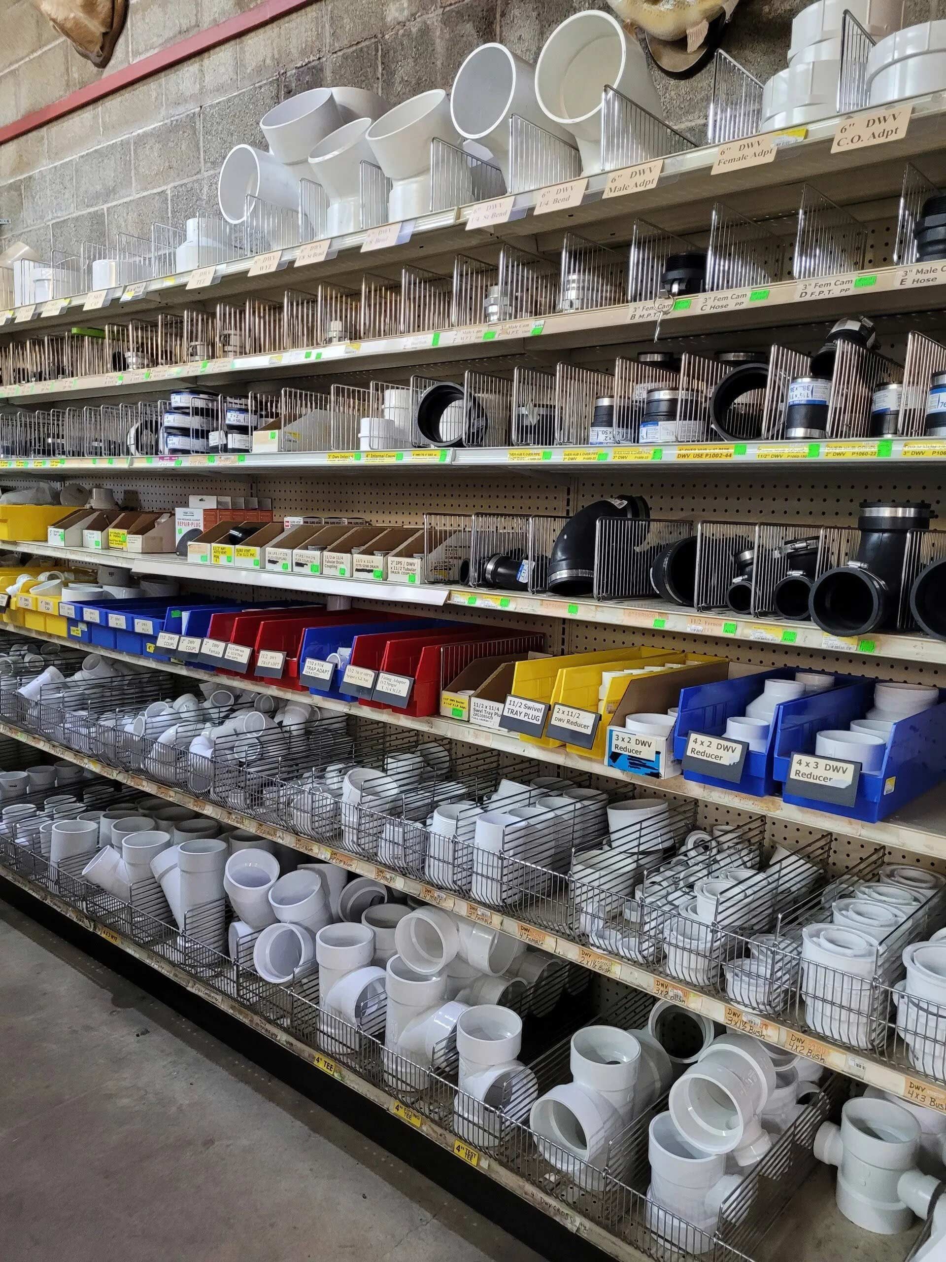 Store Filled With Lots of Different Types of Pipes and Fittings — Hattiesburg, MS — McElhaney Plumbing & Hardware Inc