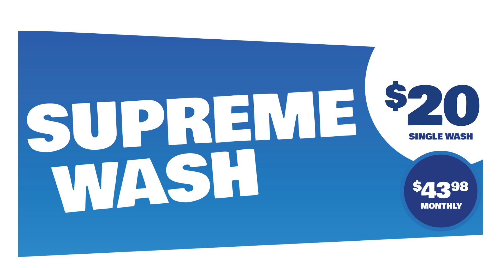 a blue sign that says supreme wash on it