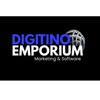 Digitino Emporium logo in blue and white on black, with “Marketing & Software” tagline