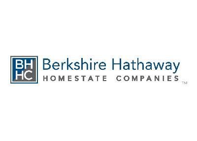 Berkshire Hathaway HomeState Companies logo with blue and gray lettering.