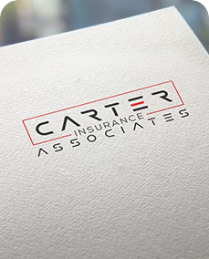 Carter Insurance Associates logo with red rectangle and text.