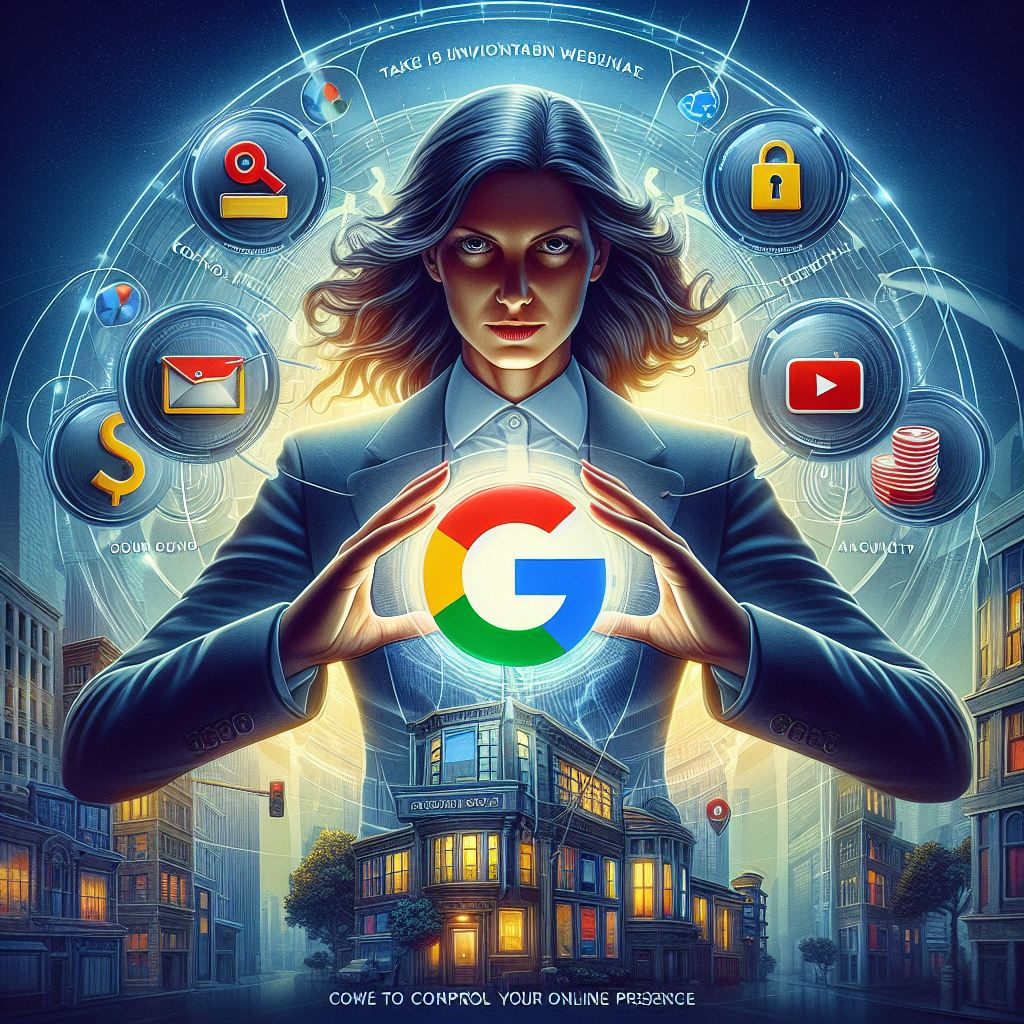 Une femme tient un logo Google dans ses mains.