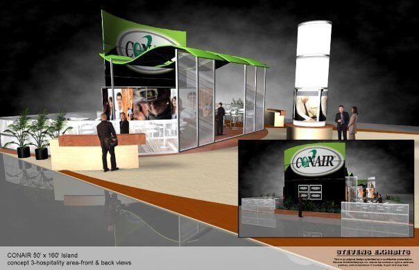 Exhibition booth with the