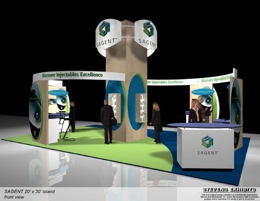 Trade show booth for Sasent, displaying