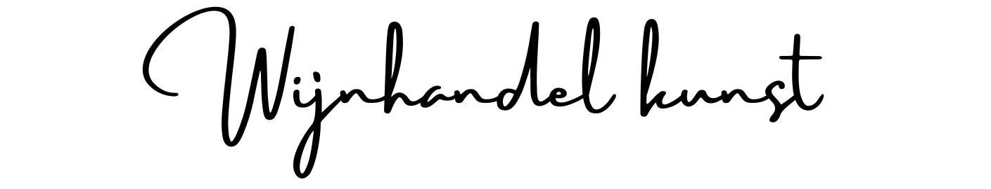 Wijnhandel kunst in script font.