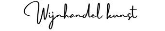 Wijnhandel kunst in script font.