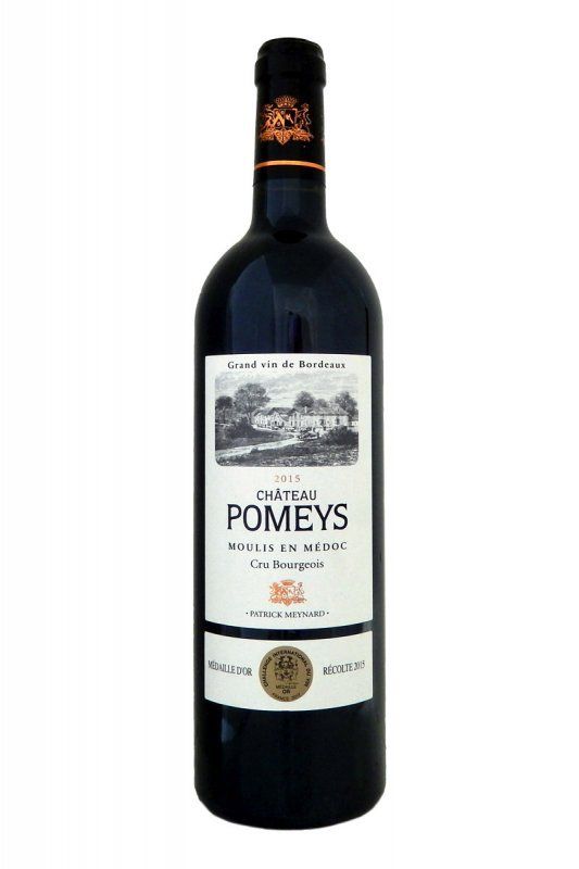 Fles rode wijn, etiket 
