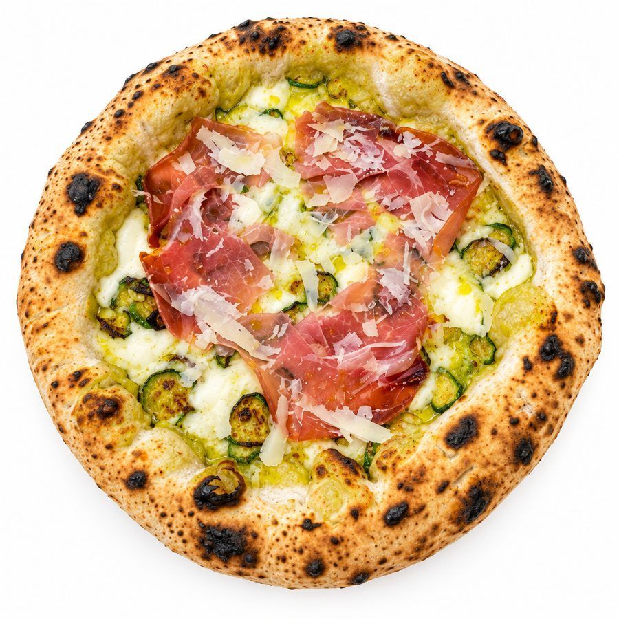 Pizza Nerano met courgette, coppa en pecorino
