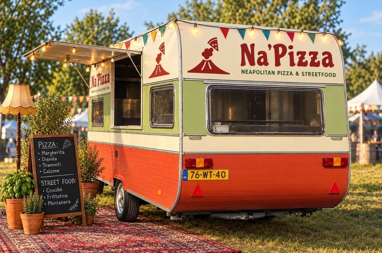 De Na'Pizza caravan op een evenement