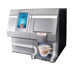 CX3 Touch Barista Brewer
The CX Touch brewer now has the addition of QR technology to brew pods with reduced touch operation. The QR technology maintains the customizable features of size and strength using our own free web app. Reducing touch points helps reduce the spread germs. Retrofit kits will be available also for certain existing equipment in the field.
Enjoy delicious coffees, latte’s, cappuccinos and more with the CX Touch. Blend soluble milk and chocolate with individual PODS of coffee and tea to create coffee house quality drinks. Simply select your drink, insert a POD and your drink is prepared in under a minute. No need to leave the workplace for great tasting coffee.
