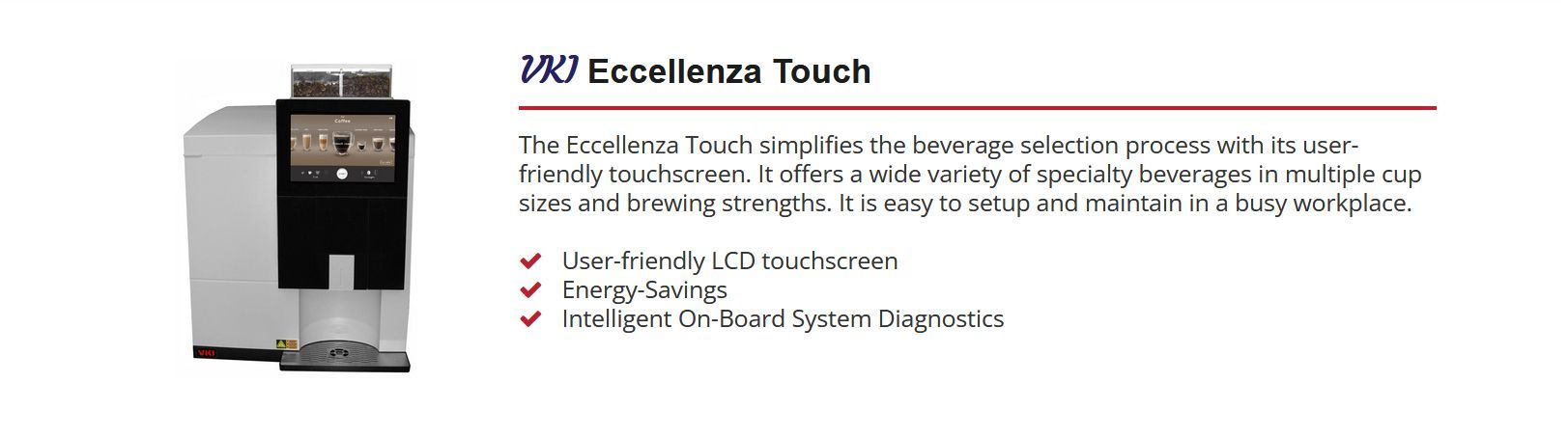 VKJ Eccellenza Touch Coffee Machine