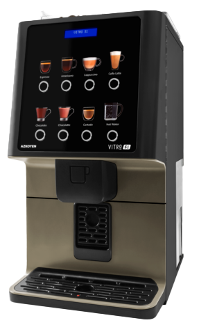 Vitro S1
Vitro S1 is an automatic hot beverage machine designed with the highest quality materials
and components found in our top performance professional machines.
Its seamless and compact design fits nicely in any coffee area in a small office or waiting room. Designed to provide the ultimate coffee experience from the first cup to the last.
