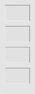 White door with four rectangular panels.