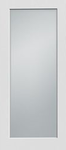 White door with a frosted glass panel.