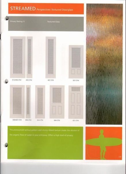 A brochure for streamed shows different types of doors.