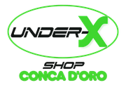Logo UnderX Shop Conca d'Oro in nero e verde brillante con contorno ovale