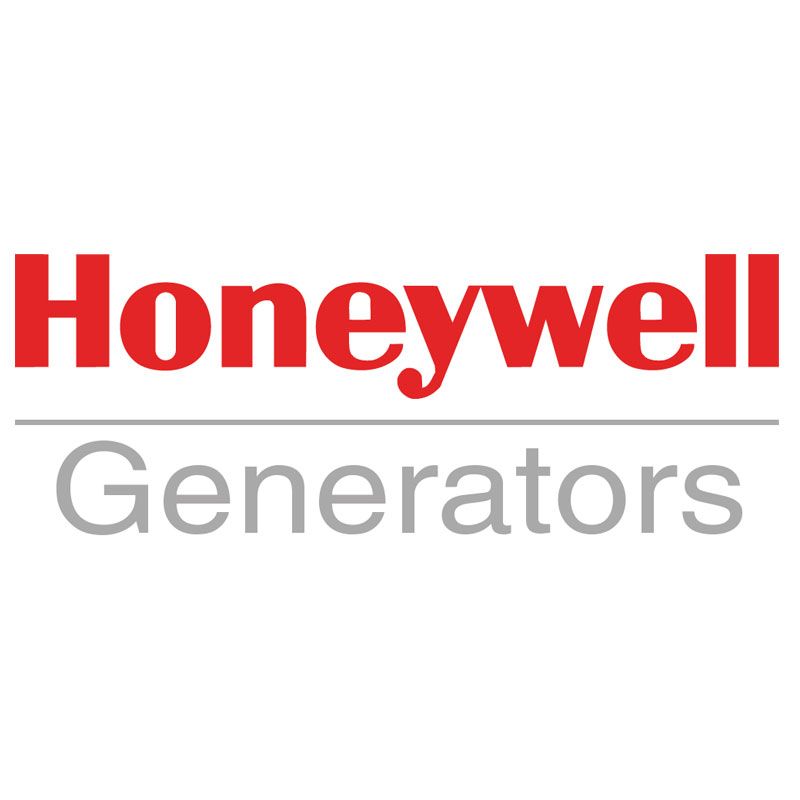 Honeywell Generators logo in red and gray text on a white background