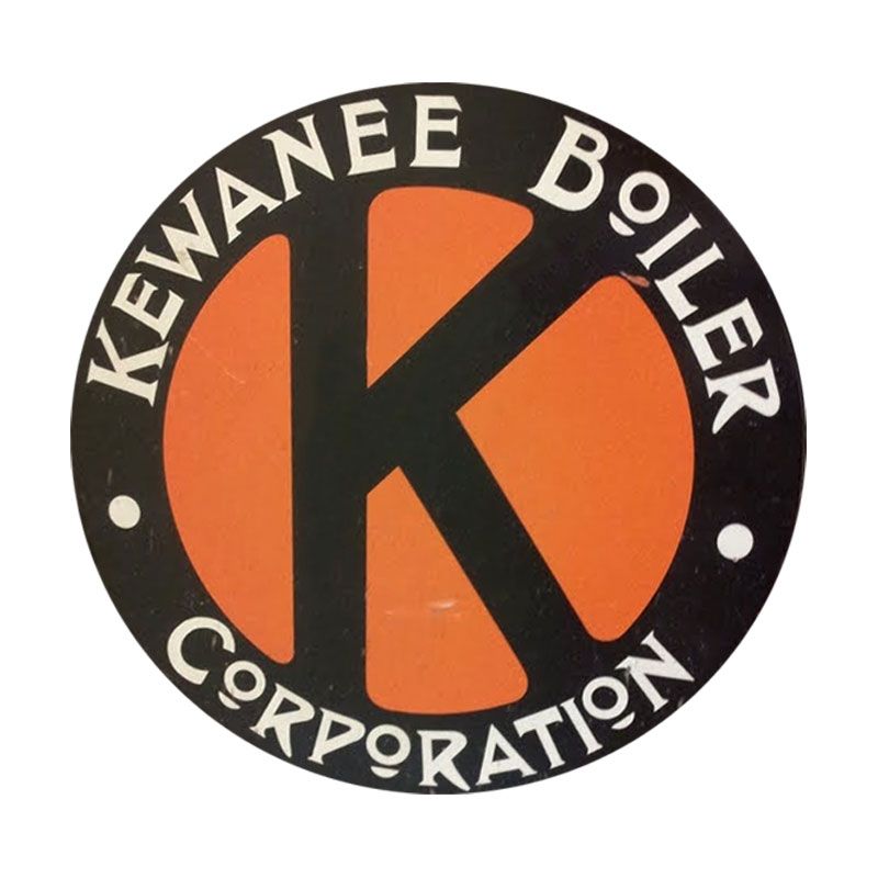 Kewanee Boiler Corporation logo with a black circle, orange center, and large K