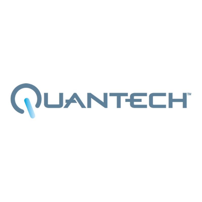 Quantech logo in blue and gray on a white background