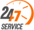 247 Service logo with orange speedometer arc and gray text