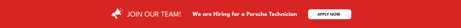 Red website header with a white call-to-action button and small logo icons on the left. | German Excellence
