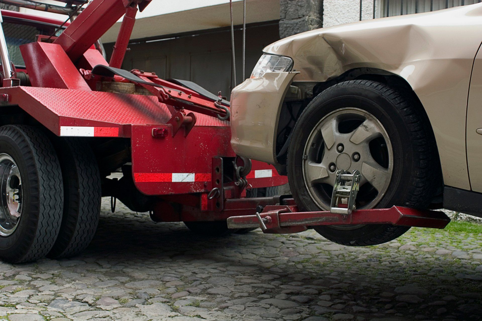 Car Being Towed — Crete, NE — Siedhoff Collision Center Inc