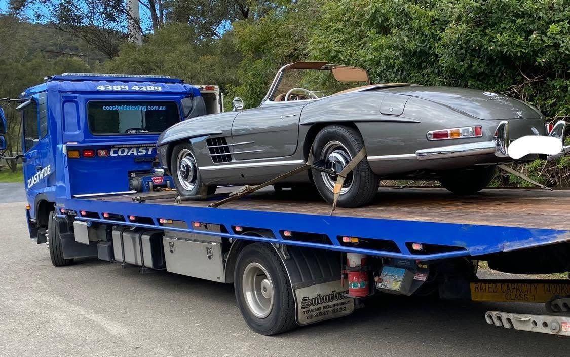 Tow Truck Carrying Vintage Car in Newcastle