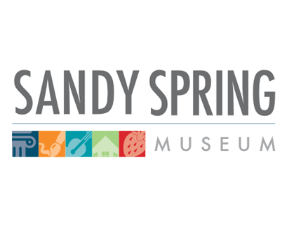 Sandy Spring Museum logo with text and colorful icons.