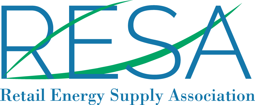 RESA logo with blue text and green swooshes