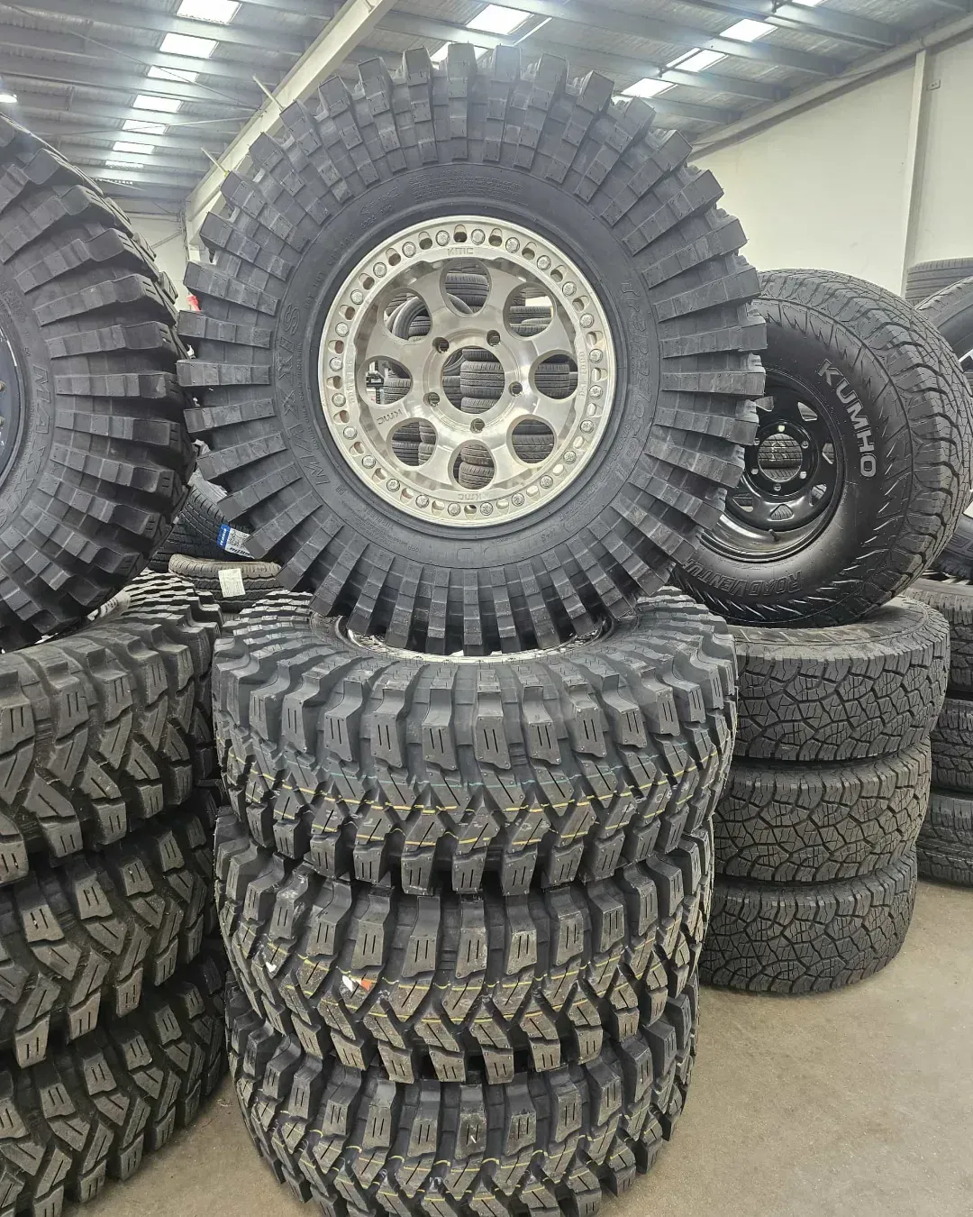 Stacks of Large Off-Road Tires in A Warehouse — Bay City A1 Tyres in North Geelong, VIC