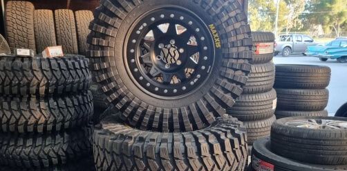 Stacked Off-Road Tires with Rugged Treads in A Shop or Warehouse — Bay City A1 Tyres in North Geelong, VIC
