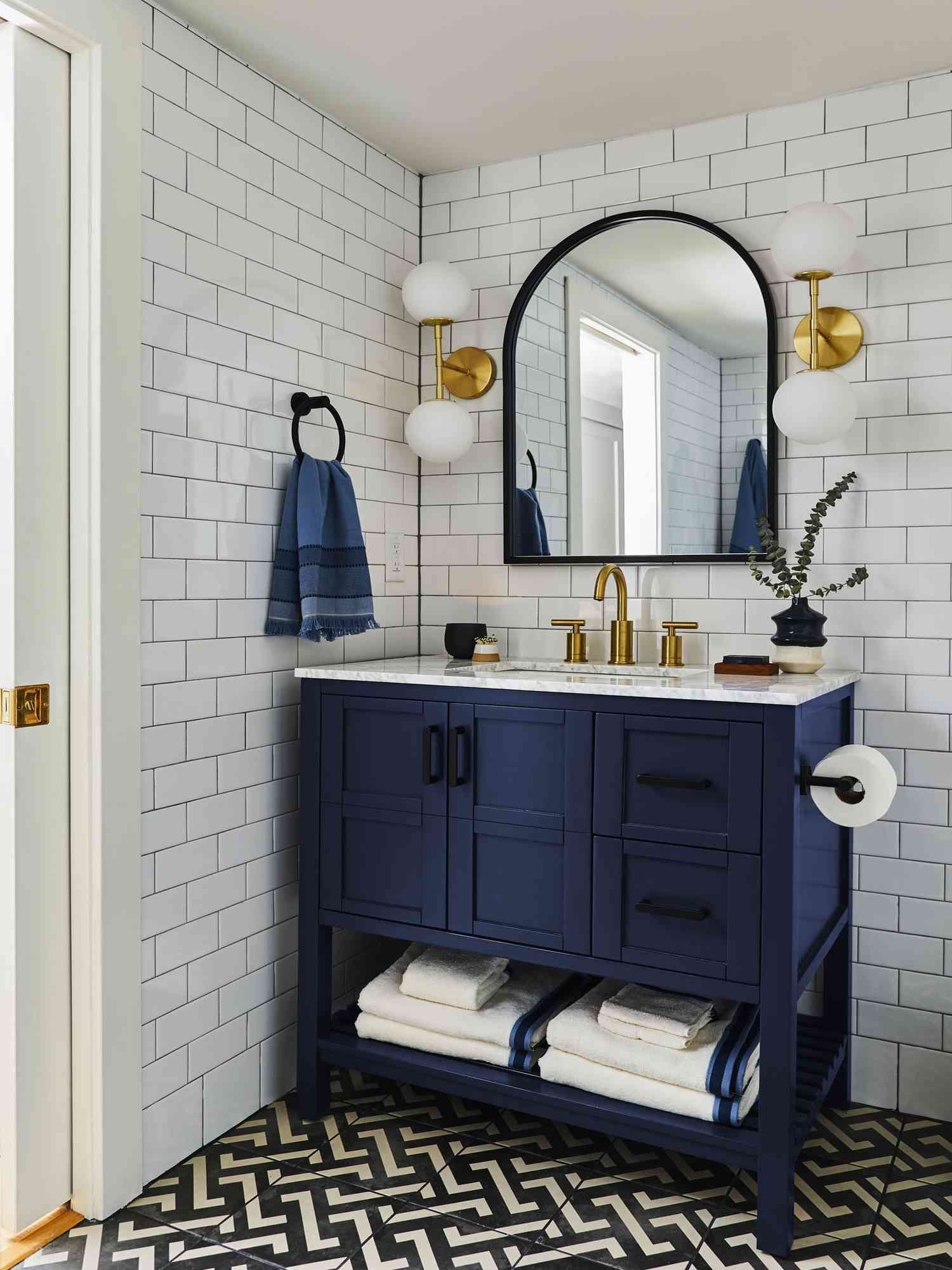 small bathroom remodel black small tile with converted shower.