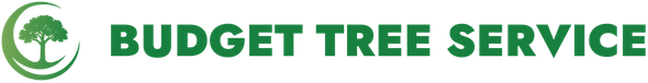 Budget Tree Service green logo with tree icon and bold text