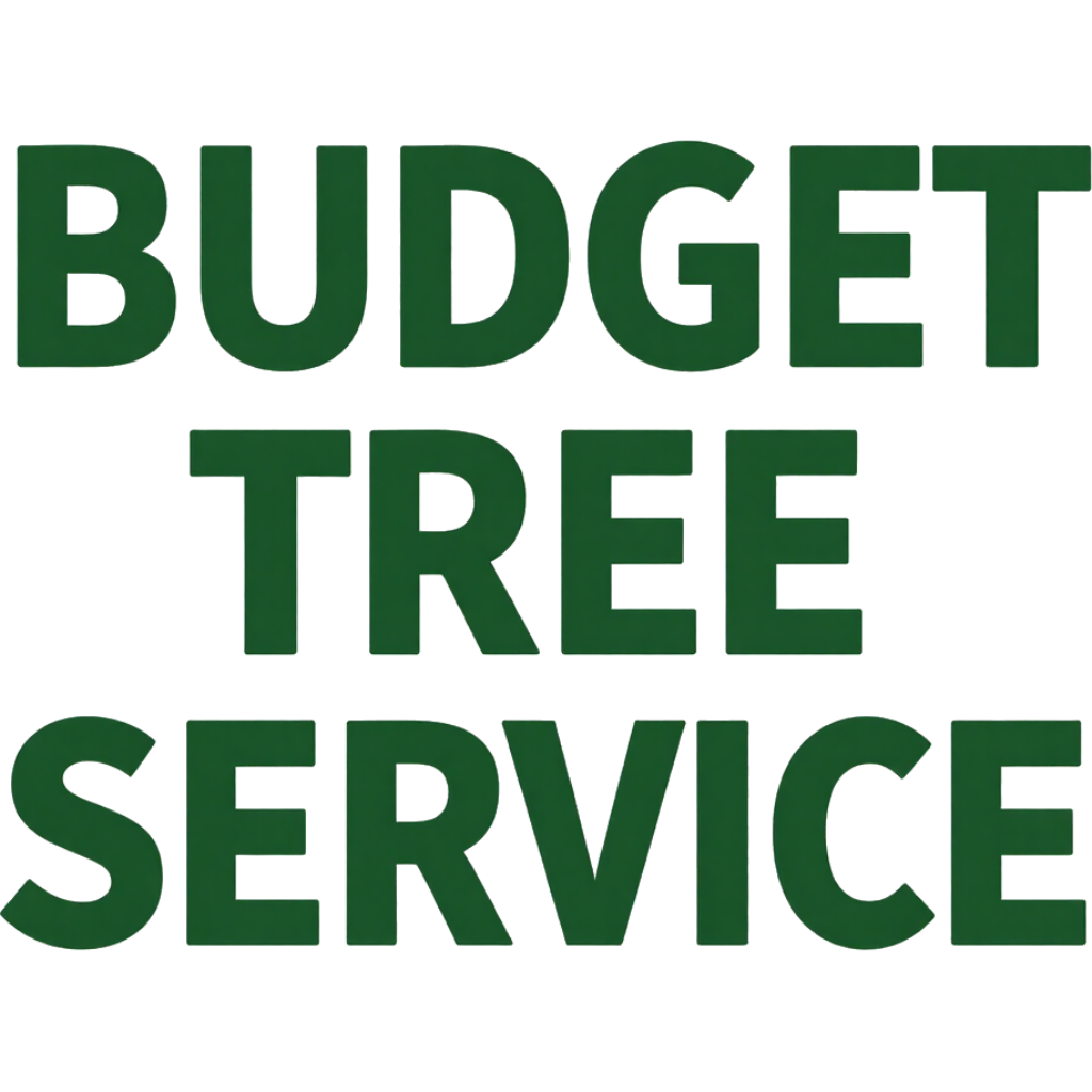 Green text logo reading “BUDGET TREE SERVICE” on a white background