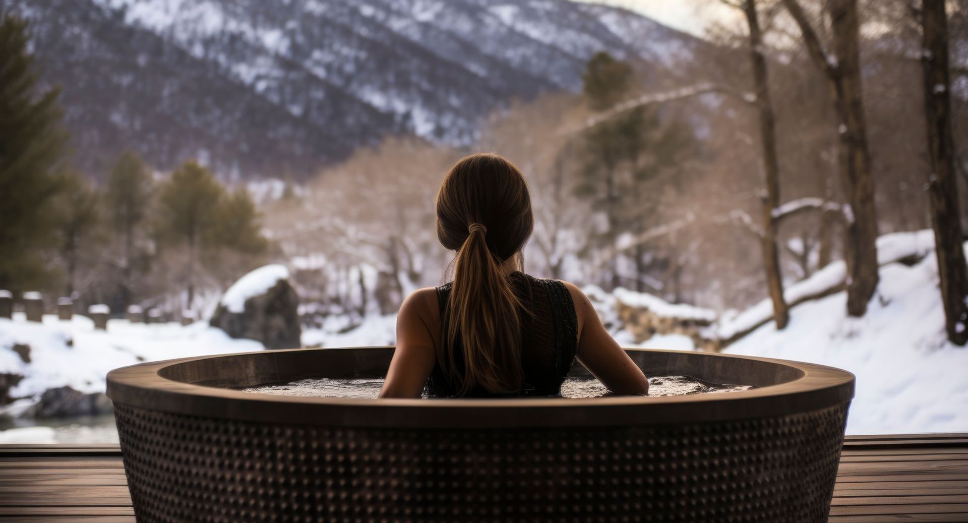 femme dans un bain nordique