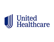 United Healthcare logo: blue shield with parallel lines and company name.