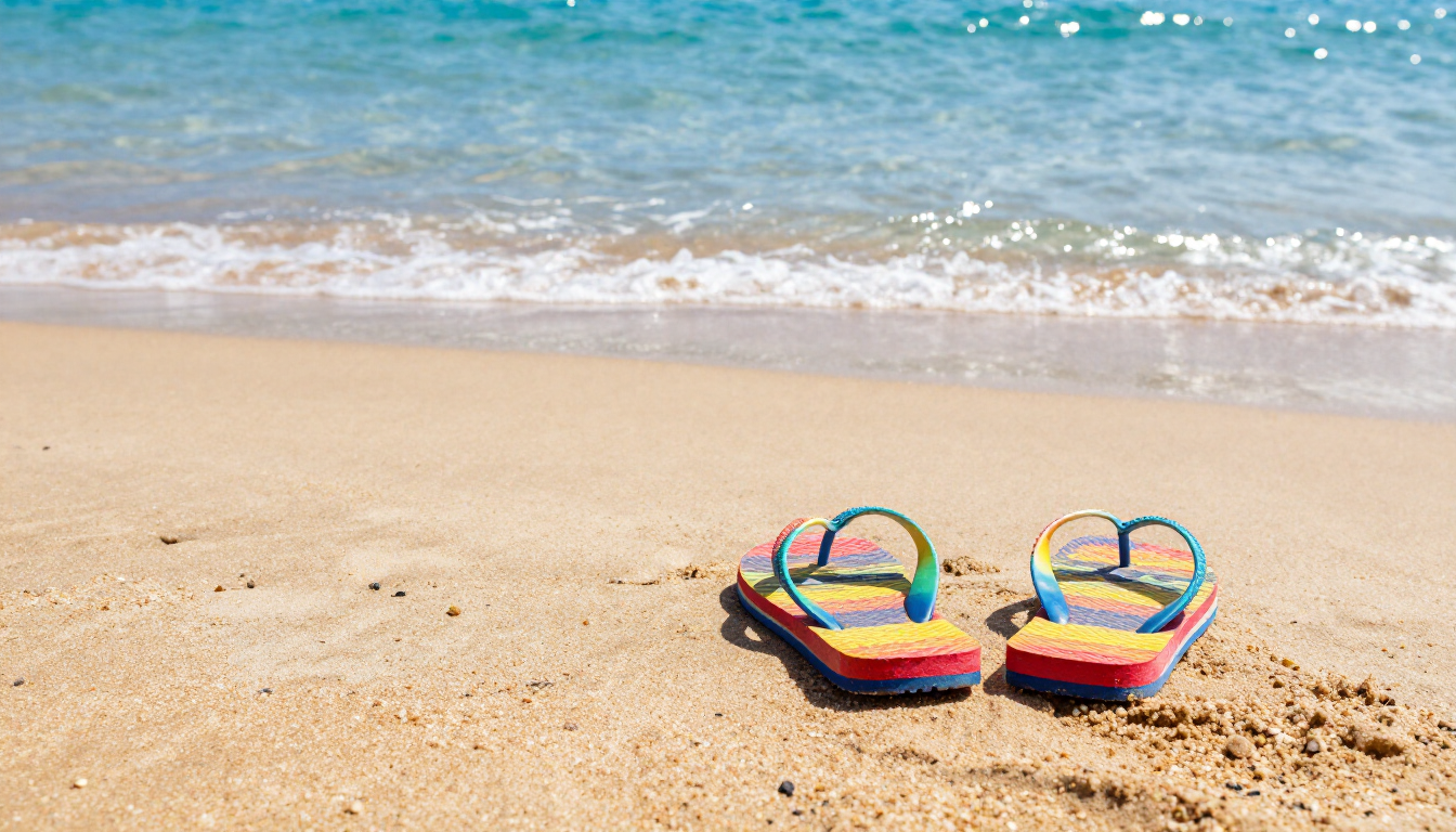 Summer feet on beach