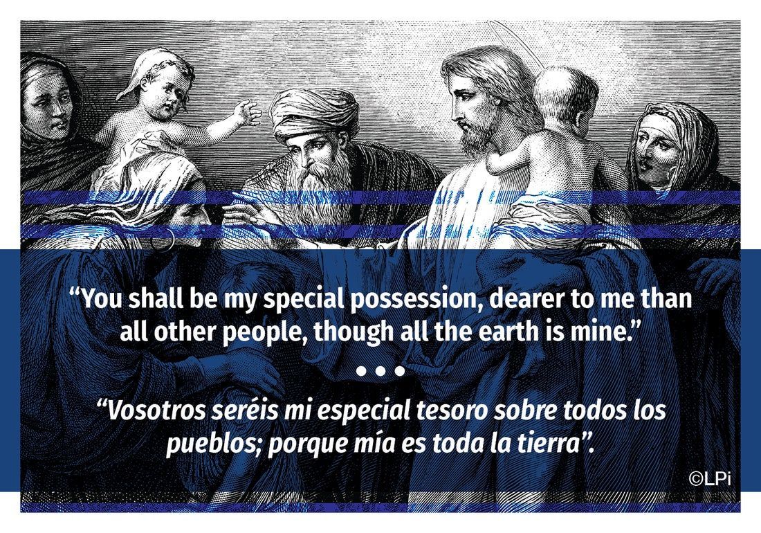 A black and white drawing of Jesus talking to a group of people.