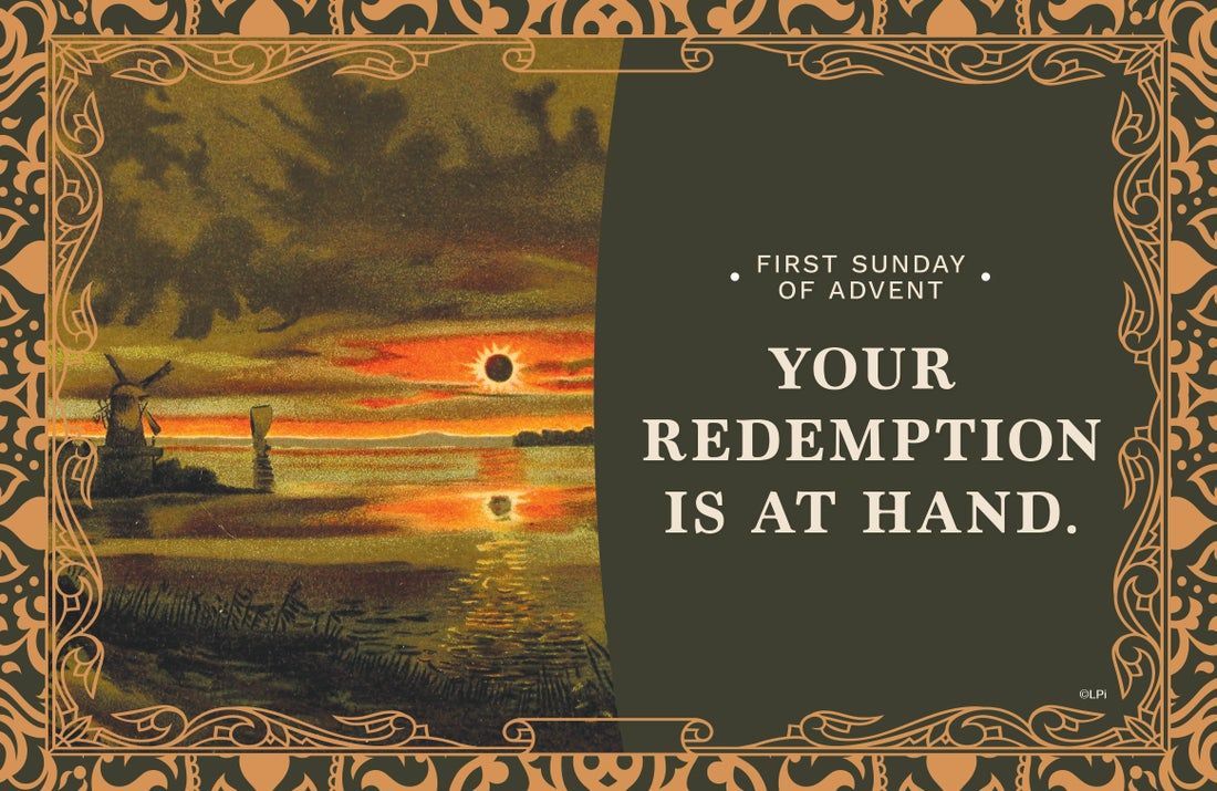 A poster that says your redemption is at hand.