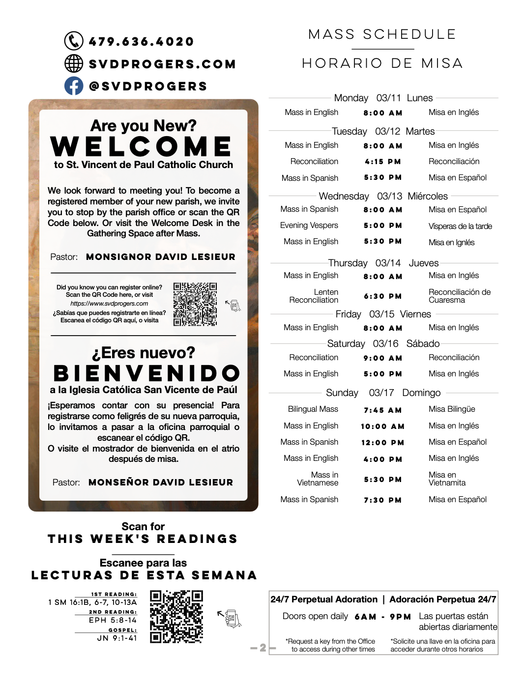 A bulletin page that says