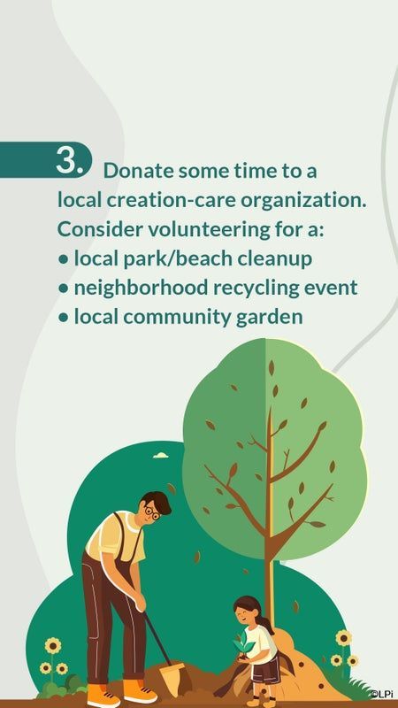 A graphic that has a man and a child planting a tree.