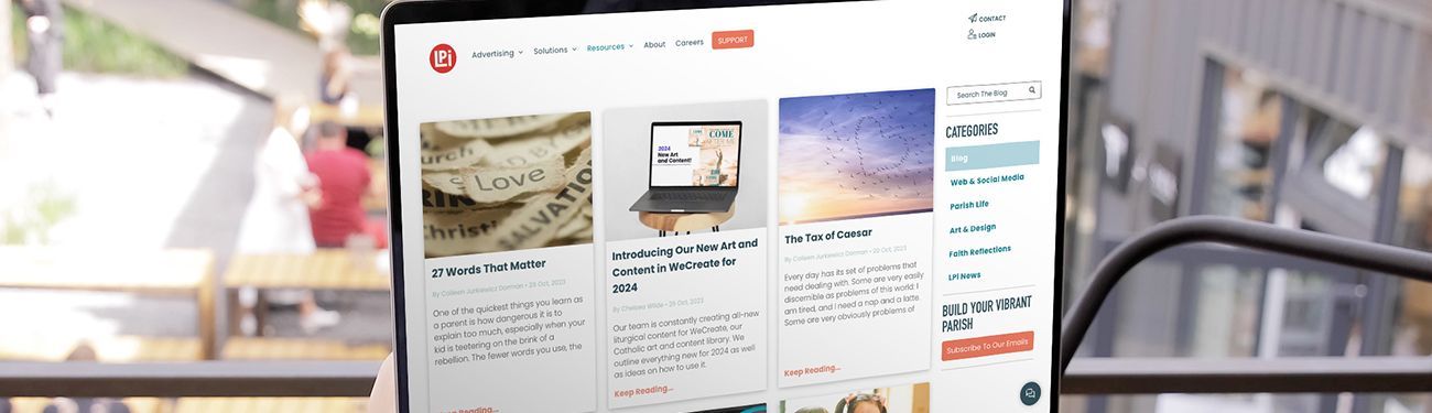 A close up of a computer screen displaying a website featuring blogs.